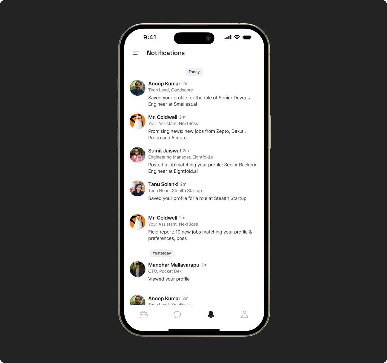 Written like a friend texting updates, not a system sending alerts.