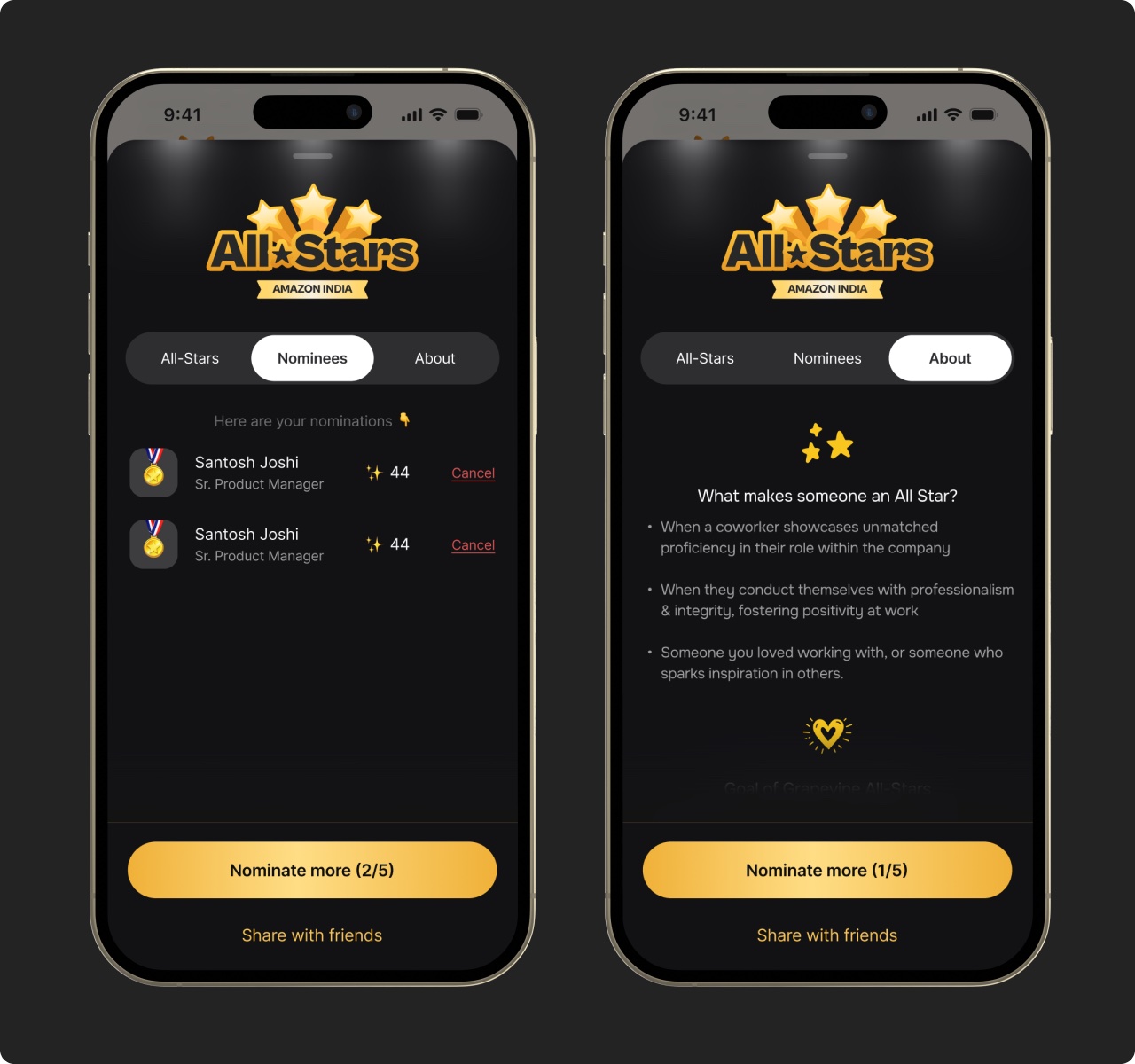 Leaderboard, nominations, and what makes someone an All Star.